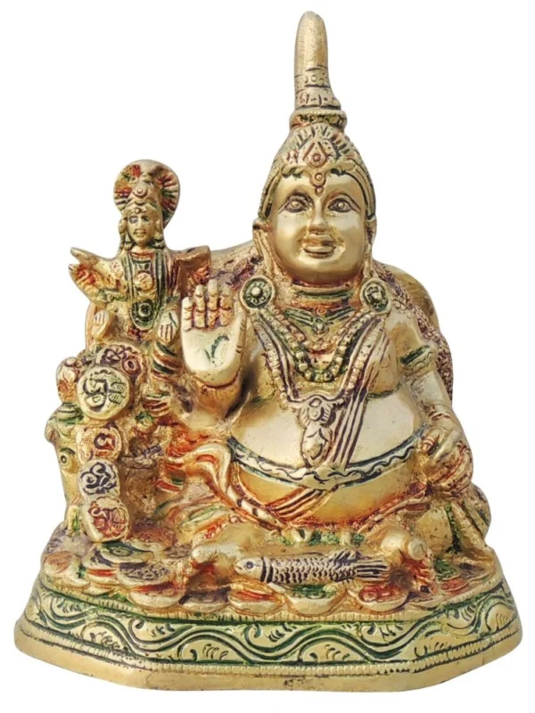 Kuber Ji Idol in Brass, 6.5 inch – for Home Mandir