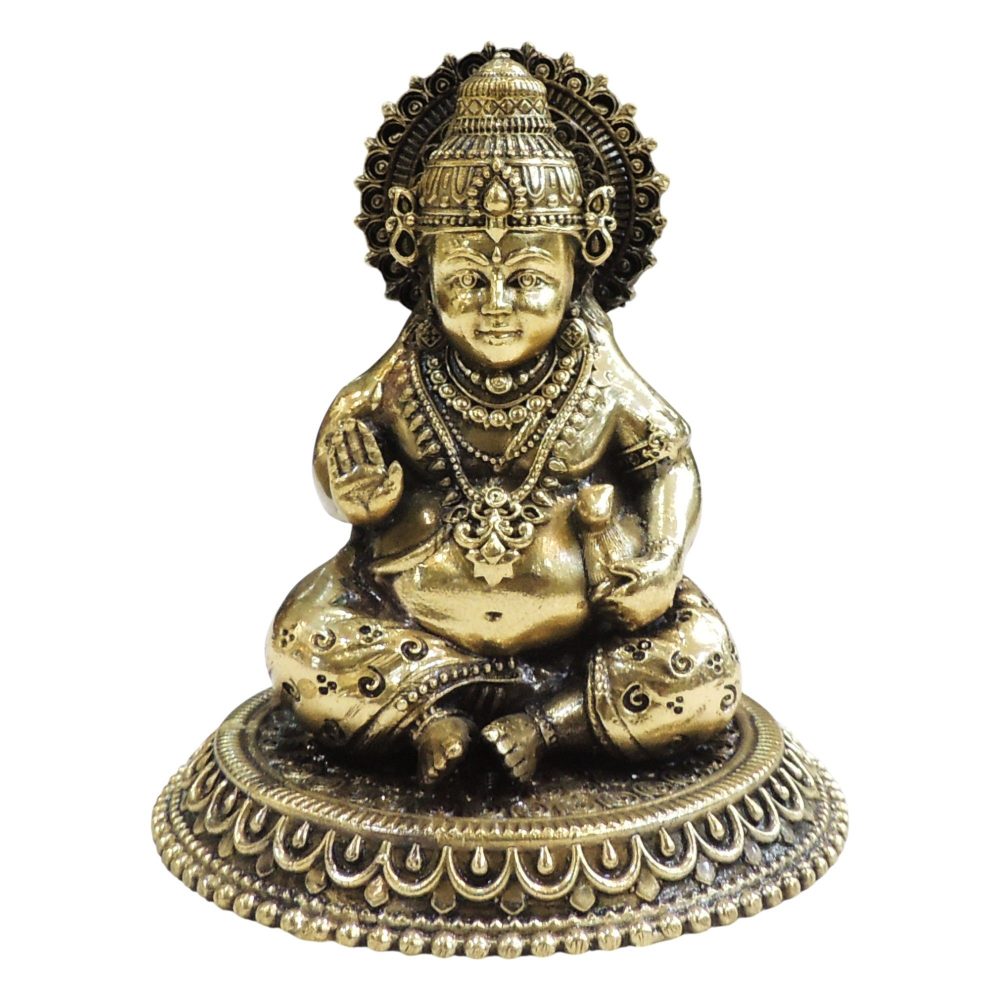 Kuber Ji Idol in Brass, 4.5 inch, brass, Vedikcraft Moradabad