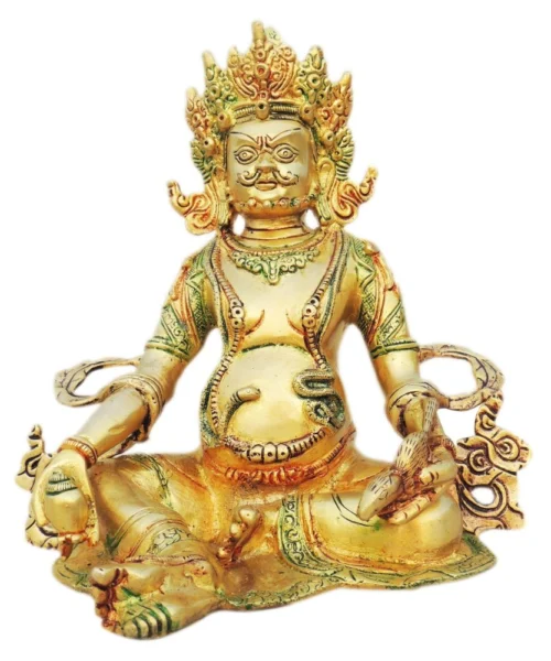 Kuber Ji Idol in Brass, 3.8 inch, brass, Vedikcraft Moradabad