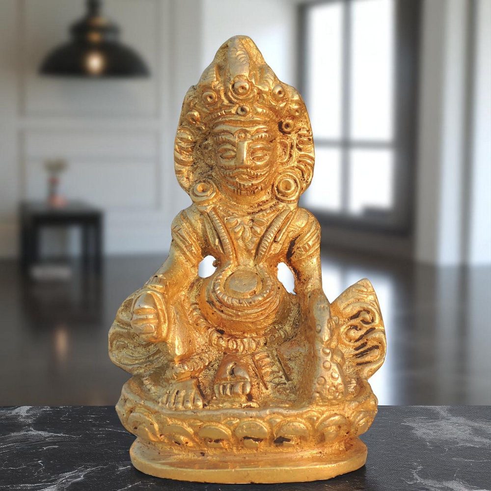 Kuber Ji Idol in Brass (Maharaja), 3 inch, brass, Vedikcraft Moradabad