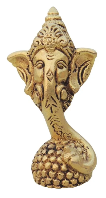 Ganesh Ji Idol in Brass (Laddu), 3.2 inch