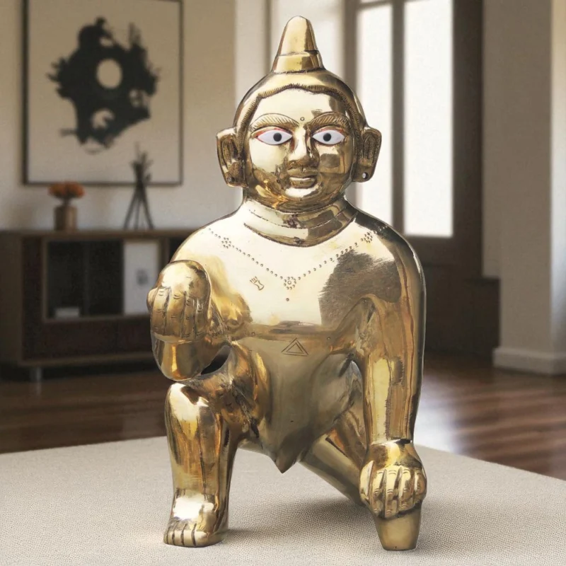 Laddu Gopal Idol in Brass, 13 inch – for Pooja Room