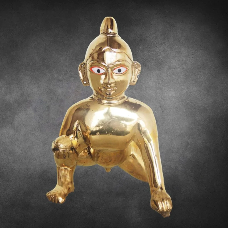 Laddu Gopal Idol in Brass, 8.6 inch – for Pooja Room