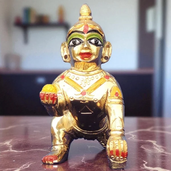Laddu Gopal Idol in Brass, 280 g, brass, Vedikcraft Moradabad
