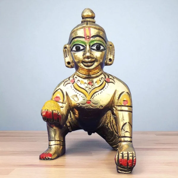 Laddu Gopal Idol in Brass, 480 g, brass, Vedikcraft Moradabad