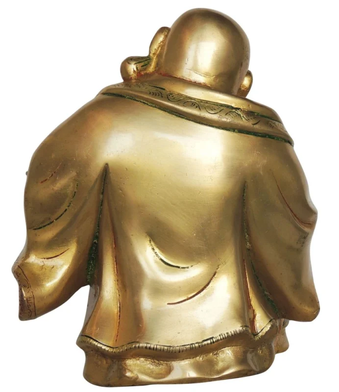Buddha Idol in Brass (Laughing Budha Big), 9 inch