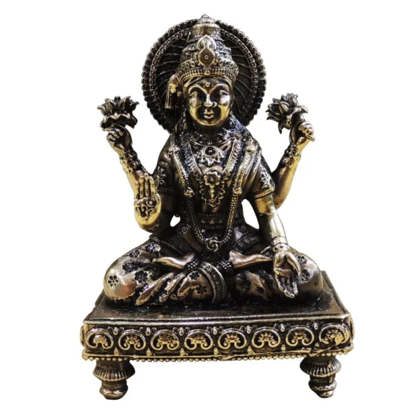 Lakshmi Ji Idol in Brass (Laxman), 4 inch, brass, Vedikcraft Moradabad