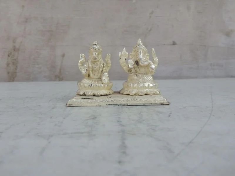 Laxmi Ganesh Murti Pair in Brass, 2.5 inch – for Desk and Car