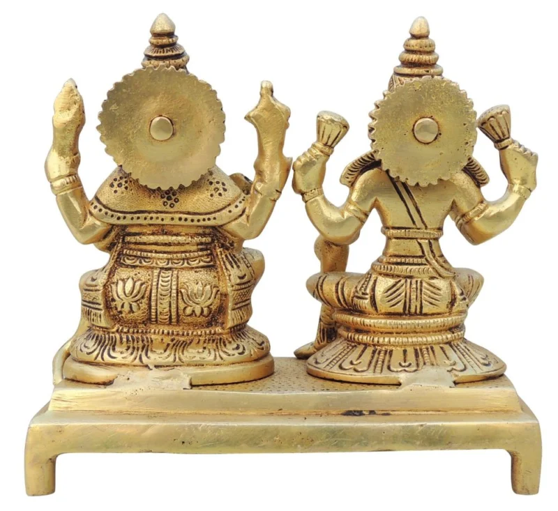 Laxmi Ganesh Murti Pair in Brass, 6 inch