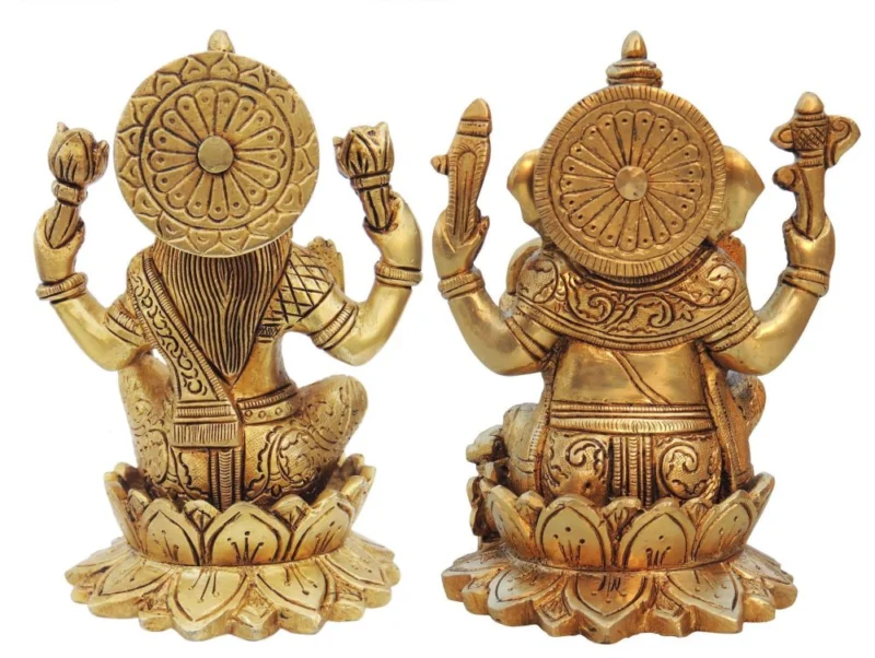Laxmi Ganesh Murti Pair in Brass, design BS1001
