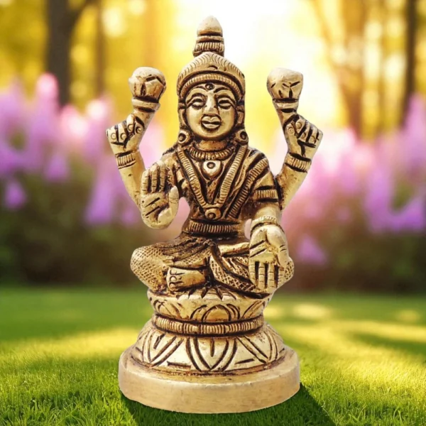 Lakshmi Ji Idol in Brass (Laxmi), 3 inch, design BS1646-L, brass, Vedikcraft Moradabad