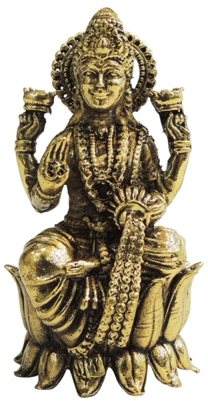 Lakshmi Ji Idol in Brass (Laxmi), 3 inch, design BS1822-L – for Desk and Car