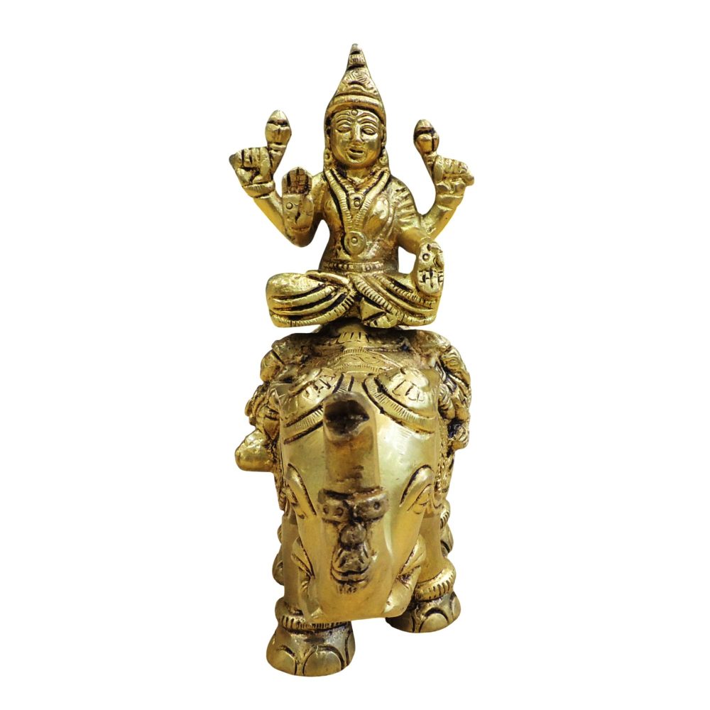 Lakshmi Ji Idol in Brass (Laxmi), 6 inch, brass, Vedikcraft Moradabad