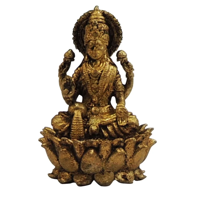 Lakshmi Ji Idol in Brass (Laxmi), 1.5 inch, 40 g – for Desk and Car