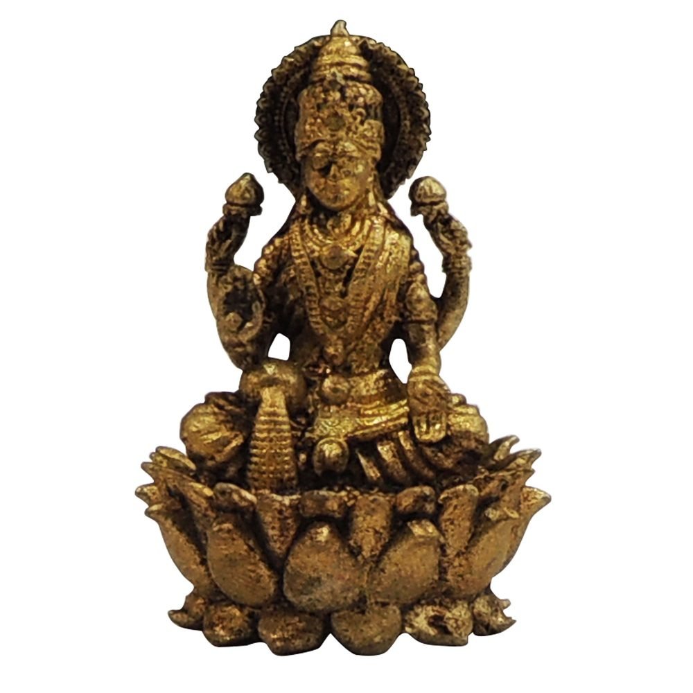 Lakshmi Ji Idol in Brass (Laxmi), 1.5 inch, brass, Vedikcraft Moradabad