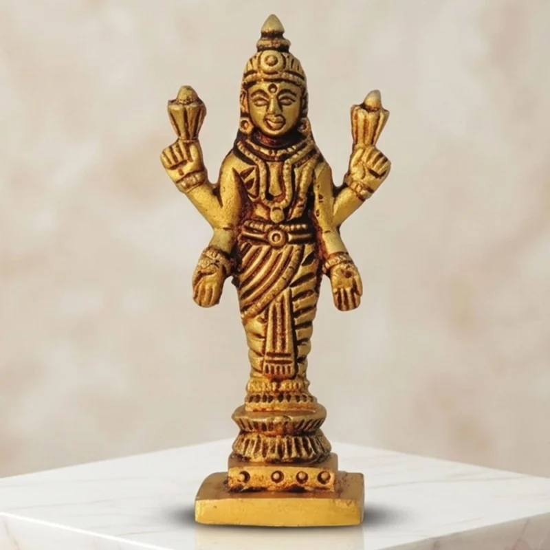 Lakshmi Ji Idol in Brass (Laxmi), 2.5 inch, 140 g – for Desk and Car