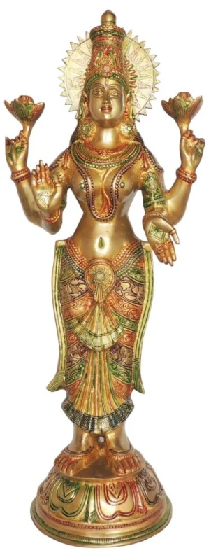 Lakshmi Ji Idol in Brass (Laxmi), 31.5 inch