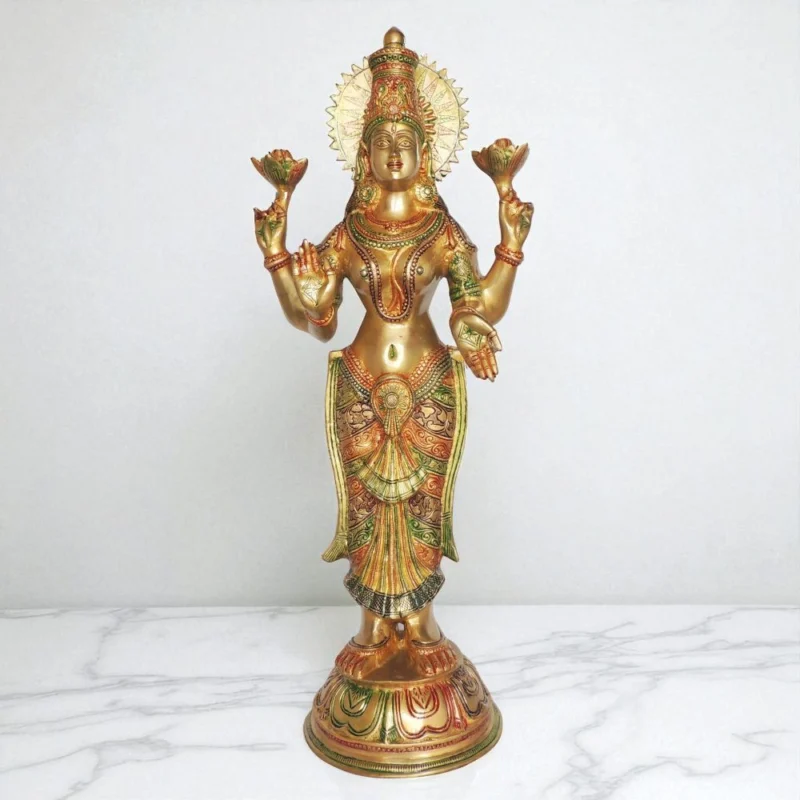 Lakshmi Ji Idol in Brass (Laxmi), 31.5 inch – for Temple and Entrance