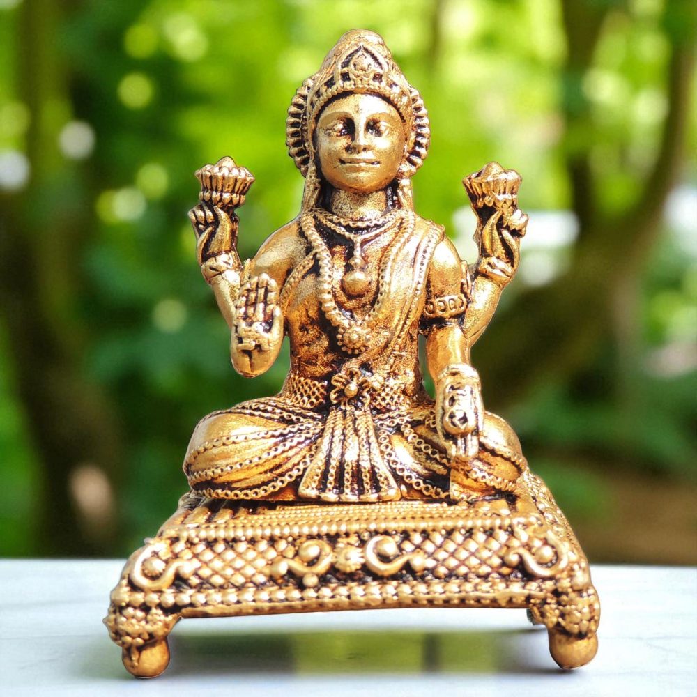 Lakshmi Ji Idol in Brass (Laxmi), 2.6 inch, brass, Vedikcraft Moradabad