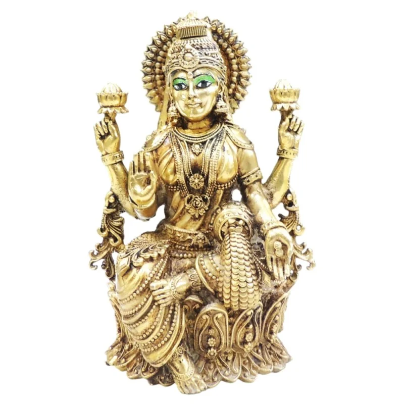 Lakshmi Ji Idol in Brass (Laxmi), 5 inch, 420 g – for Home Mandir
