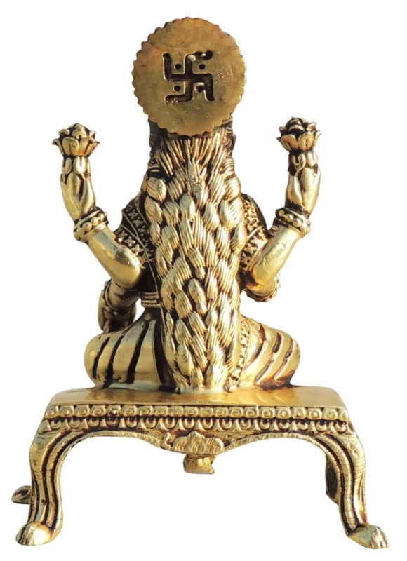 Lakshmi Ji Idol in Brass (Laxmi), 3.3 inch