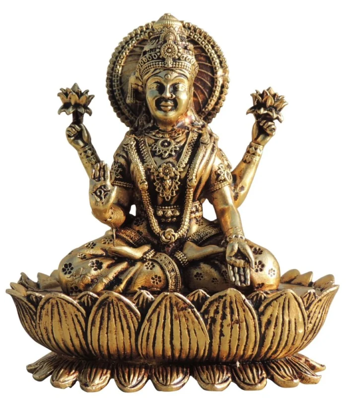 Lakshmi Ji Idol in Brass (Laxmi), 3.6 inch