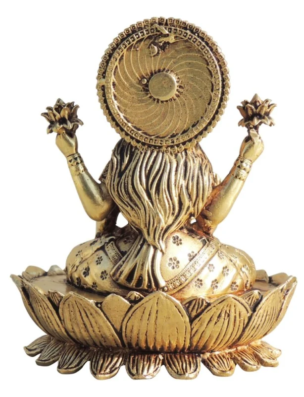 Lakshmi Ji Idol in Brass (Laxmi), 3.6 inch