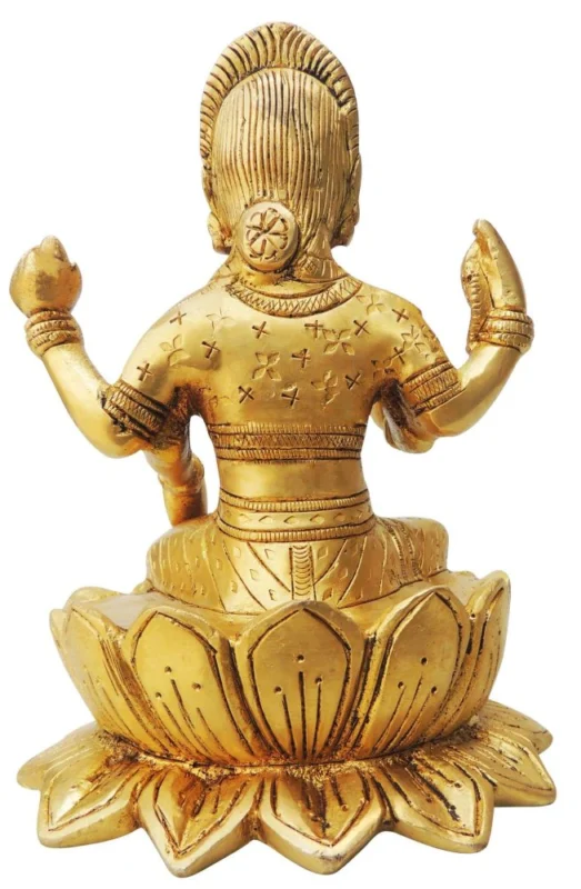 Lakshmi Ji Idol in Brass (Laxmi), 6.5 inch, 1.6 kg