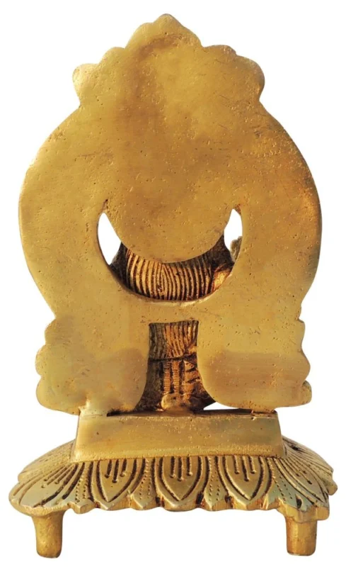 Lakshmi Ji Idol in Brass, with Chowki (Laxmi), 7 inch