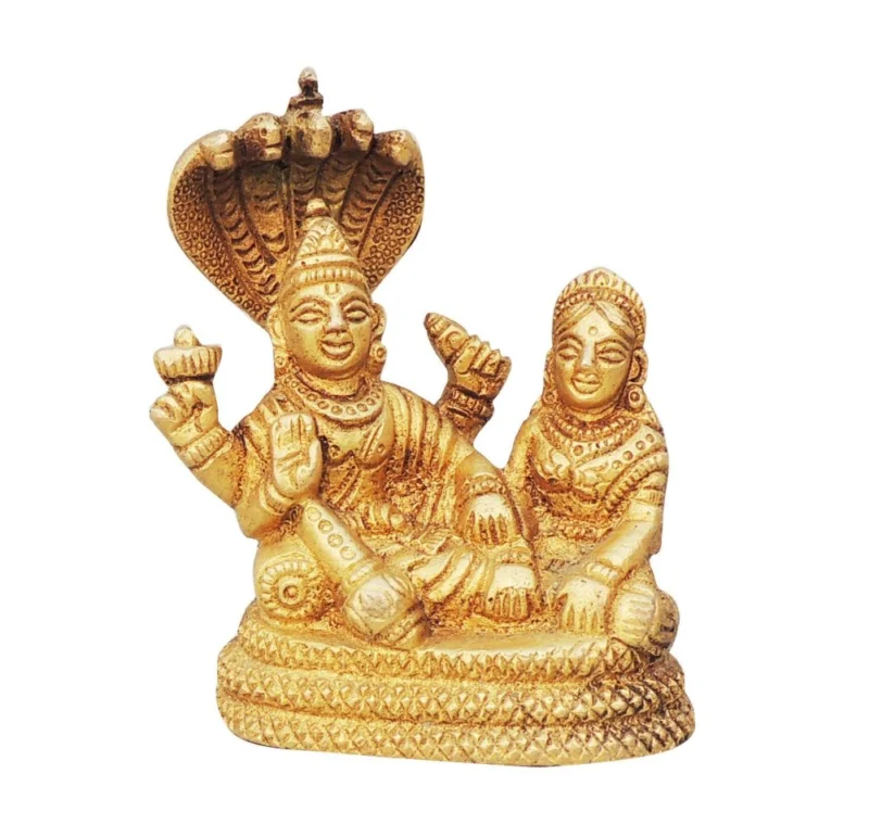 Vishnu Ji Idol in Brass (Laxmi), 0.3 inch