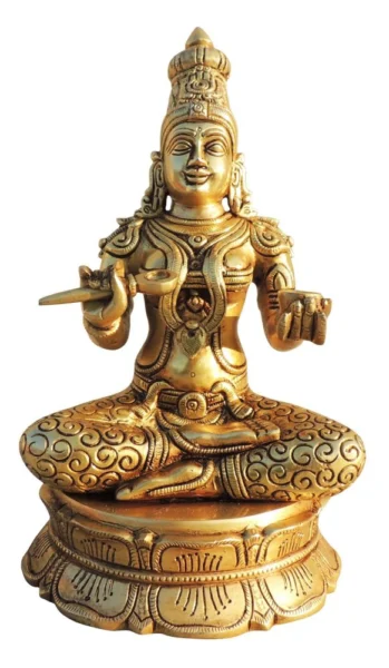 Annapurna Devi Idol in Brass, 10.5 inch, brass, Vedikcraft Moradabad