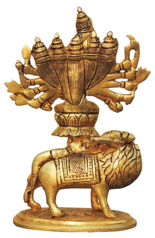 Durga Maa Idol in Brass (Kamakhya), 9.5 inch