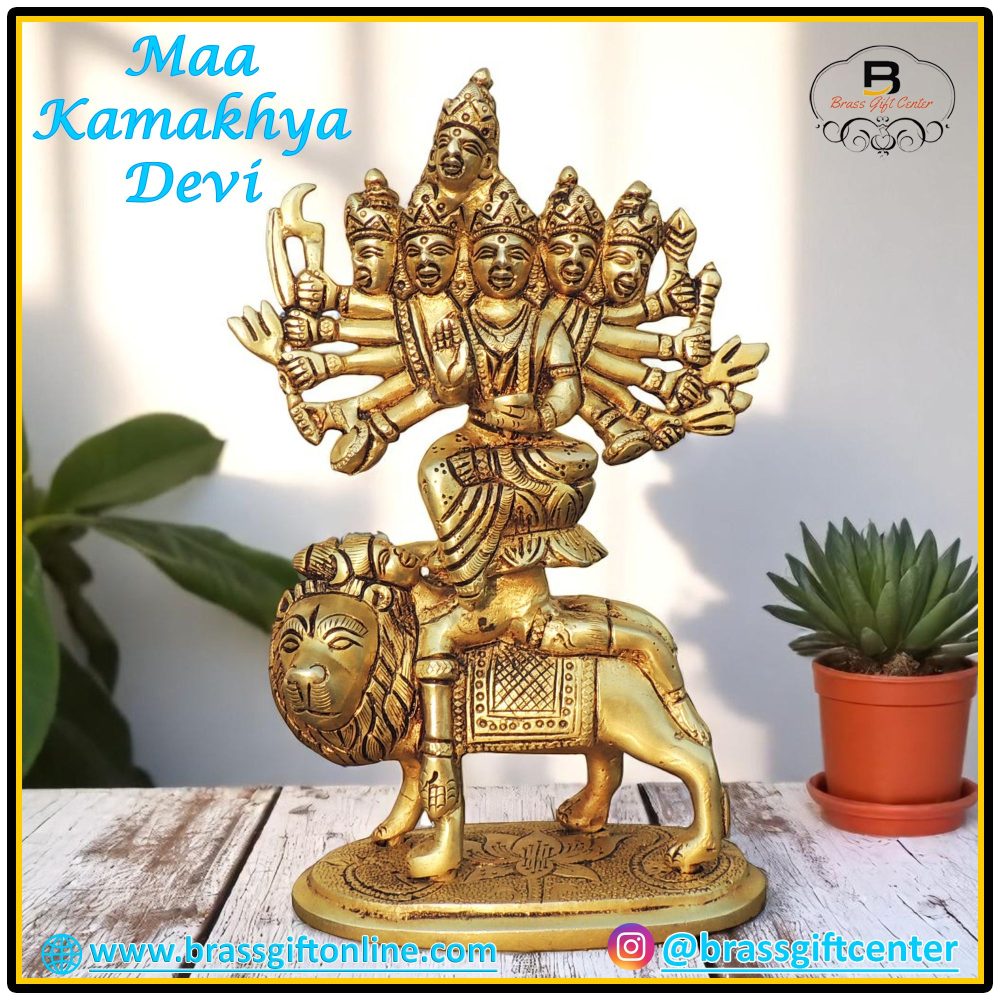 Durga Maa Idol in Brass (Kamakhya), 9.5 inch, brass, Vedikcraft Moradabad