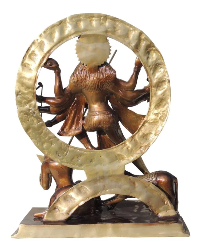 Mahishasura Mardini Idol in Brass (Mahishasur), 26 inch