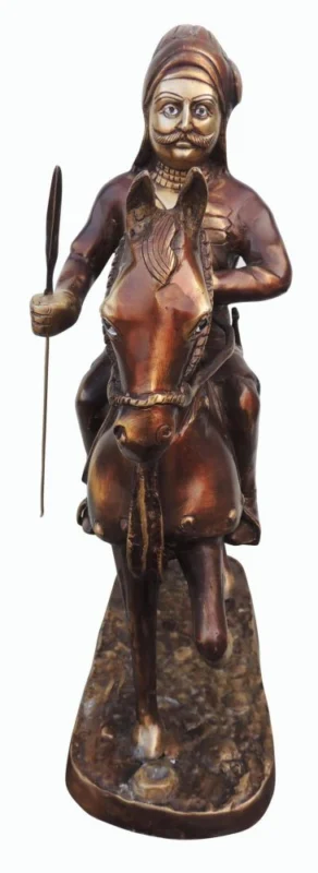 Emblem Statue in Brass (Maharana Pratap), 21.2 inch – for Office Desk
