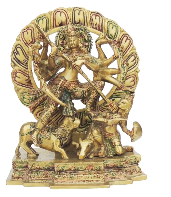 Mahishasura Mardini Idol in Brass (Mahishasur Vardhini)
