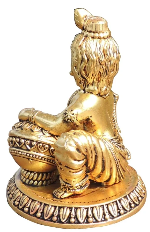 Laddu Gopal Idol in Brass (Makhan Krishna), 4.5 inch