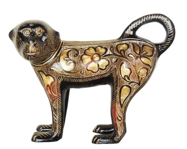 Brass Monkey Showpiece, 6.2 inch, brass, Vedikcraft Moradabad