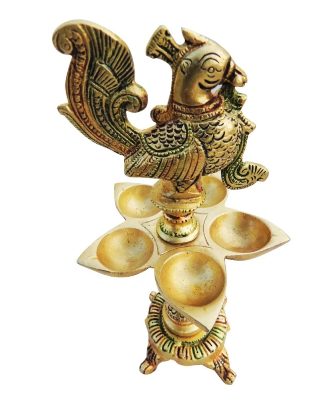 Brass Cock Oil Lamp (Deepak) (Murga), 1.3 inch