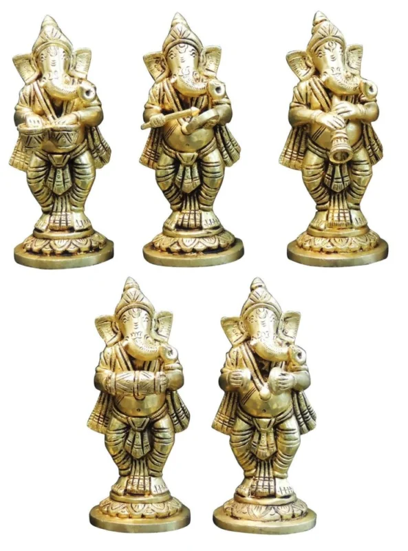 Ganesh Ji Idol in Brass (Musical), 3.22 kg