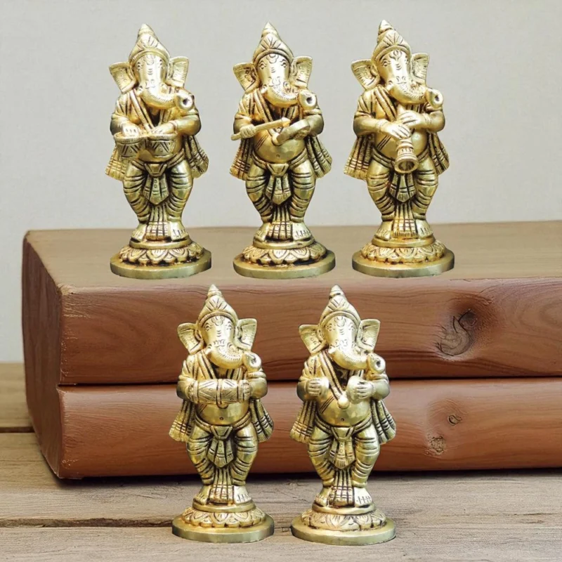 Ganesh Ji Idol in Brass (Musical), 3.22 kg