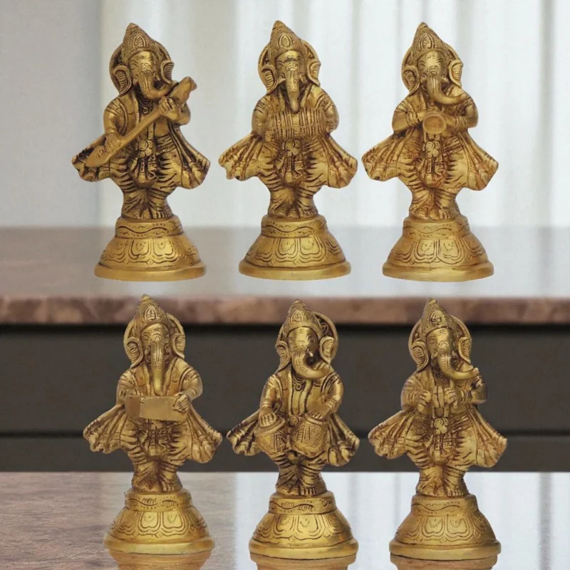 Ganesh Ji Idol in Brass (Musical), 4.74 kg