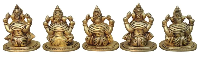 Ganesh Ji Idol in Brass (Musical), 4 inch