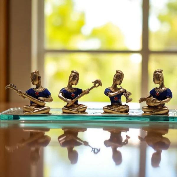 Brass Musical Small Figurine, 4 inch, brass, Vedikcraft Moradabad