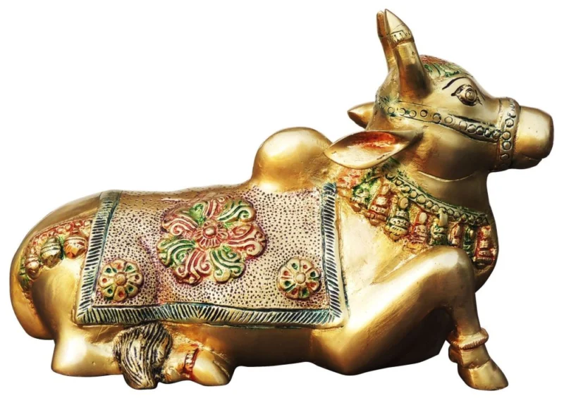 Nandi Idol in Brass, 7.2 inch
