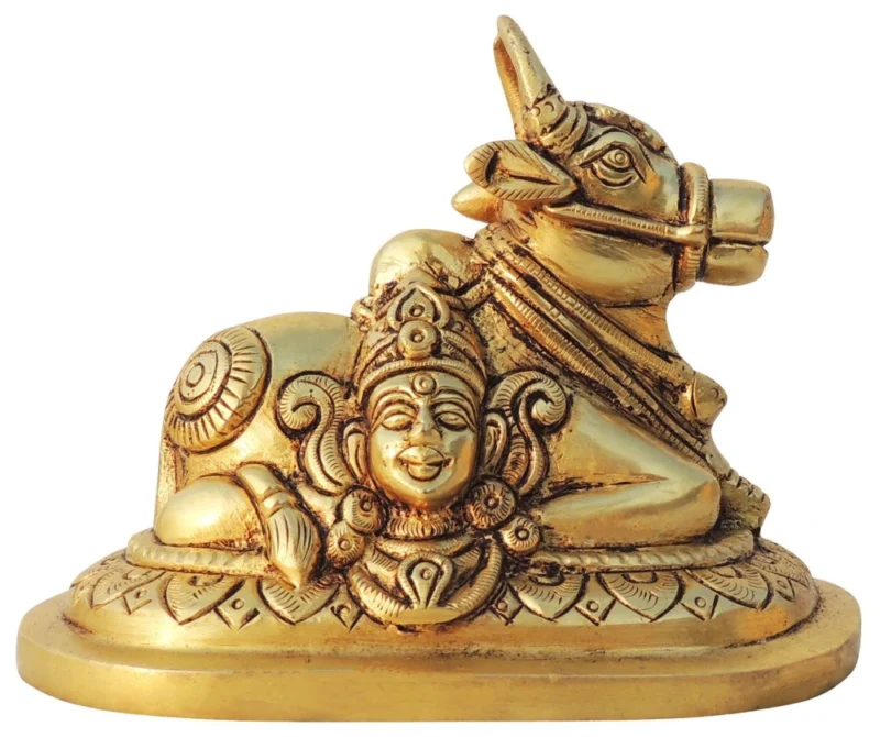 Nandi Idol in Brass, 4 inch, 850 g