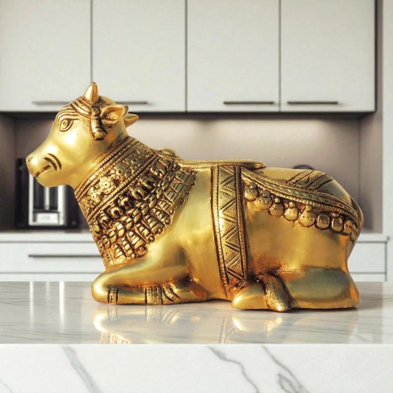 Nandi Idol in Brass, 5.5 inch – for Home Mandir