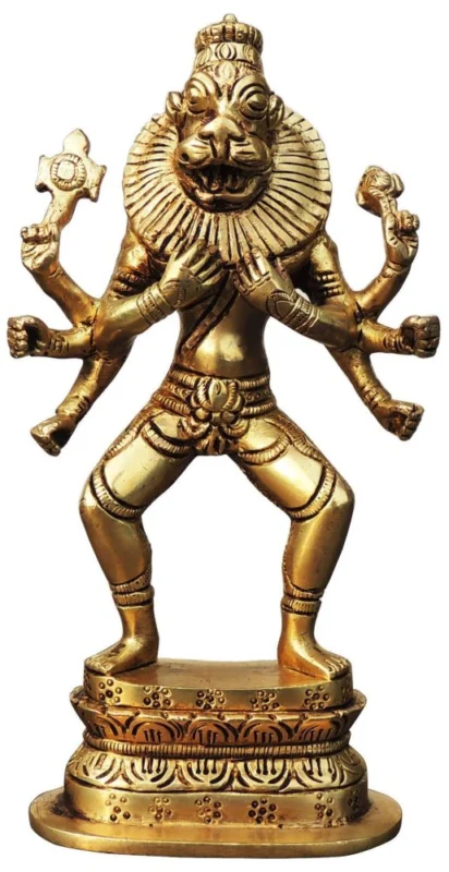 Narasimha Idol in Brass (Narsingh), 7.2 inch – for Home Mandir