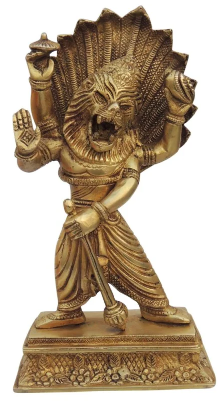 Narasimha Idol in Brass (Narsingh), 11 inch – for Pooja Room