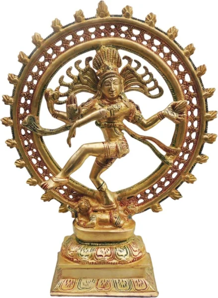 Nataraja Idol in Brass, Dancing (Nataraj), 13.5 inch, brass, Vedikcraft Moradabad